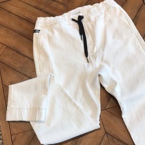 Project Zanerobe white jean joggers